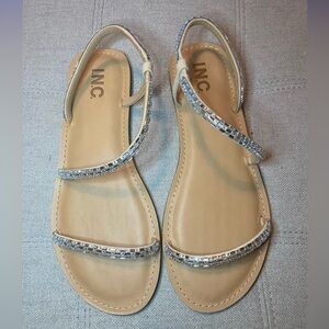 NWOB INC Mahlah silver rhinestone sandals.